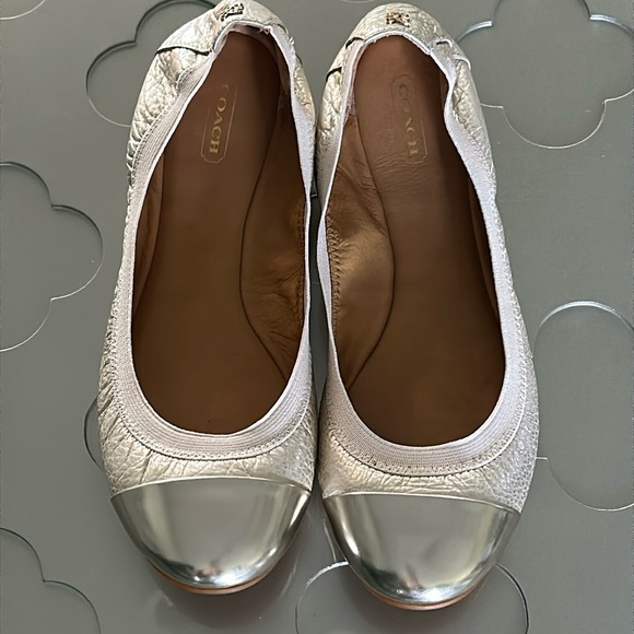 COACH Women's Dalia Gold Ballet Flat Size 9 1/2 - Picture 7 of 17